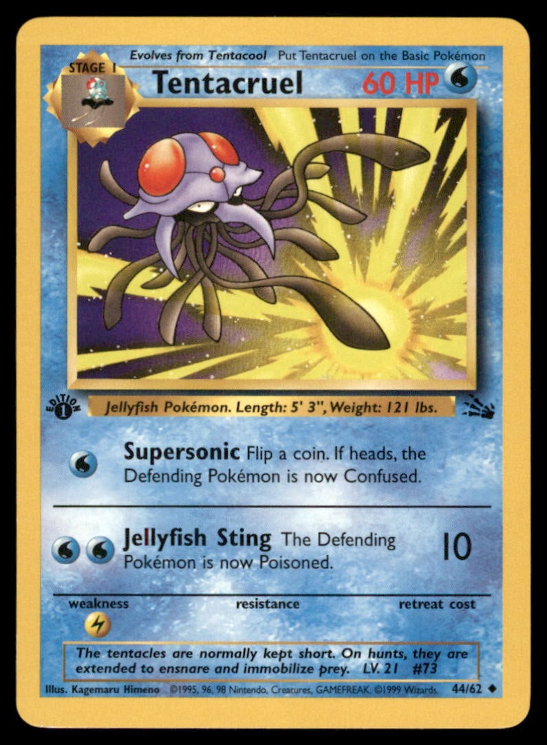 Tentacruel 1st Ed. Fossil Vintage Pokemon Card: We offer combined shipping on multiple items. Buyers may also arrange their own shipping. LiveShipping is a separate and independent option for shipping that is NOT a part of the auction house or thei