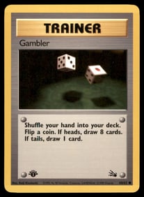 Gambler 1st Ed. Fossil Vintage Pokemon Card