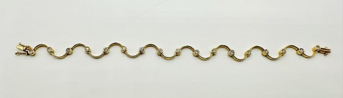 Natural Diamond Bracelet in 14KT Yellow Gold # 2201
