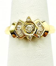Natural Diamond Ring, 14KT Yellow Gold # 2221