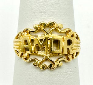 14KT Yellow Gold AMOR Ring # 2274