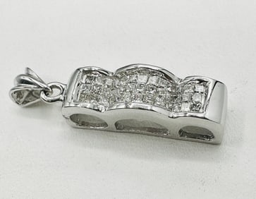 Natural Diamond Pendant, 14KT White Gold # 2277