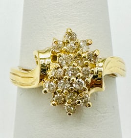 Natural Diamond Ring, 14KT Yellow Gold # 2287