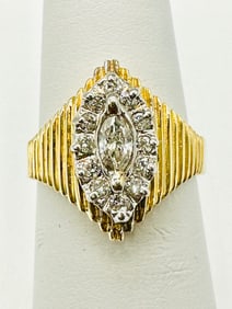 Natural Diamond Ring, 14KT Yellow and White Gold # 2289