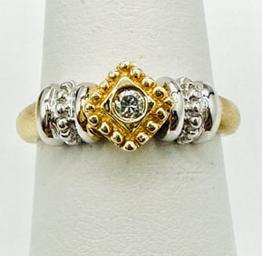 Natural Diamond Ring, 14KT Yellow and White Gold # 2292