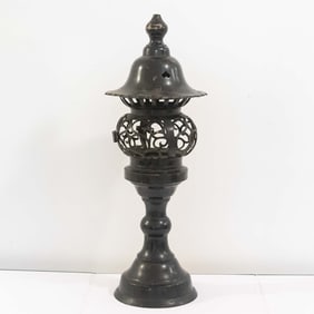 Antique Japanese Meiji Period Metal Temple Toro Latern