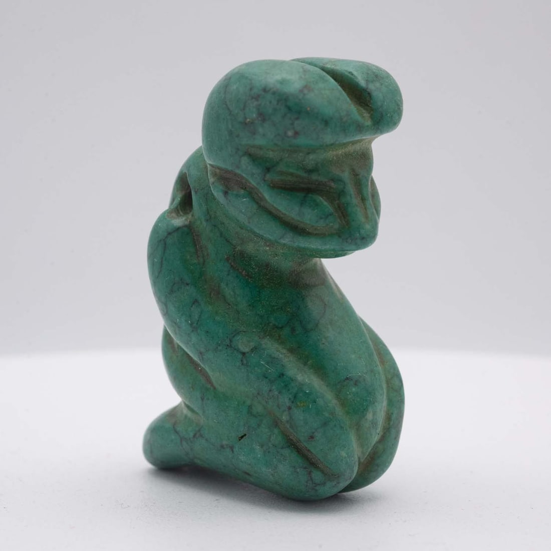 Antique Chinese Hongshan Culture Turquoise Sun God Figure: Medium: Turquoise Size: 2.3x1.4x1 inches Age/Detail: Antique Chinese Hongshan Culture Condition: great overall, check photo for condition reference. Provenance: Collection from Estate in Tribecca Live