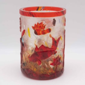 Chinese Qianlong Period Peking Glass Brush Pot