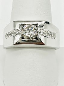Natural Diamond Men’s Ring, 18KT White Gold # 2303