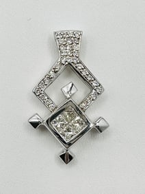 Natural Diamond 18KT White Gold Pendant # 2331