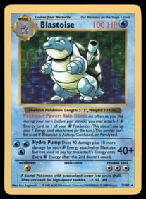 Blastoise Base Set (Shadowless) #002/102 Holo Pokemon Card
