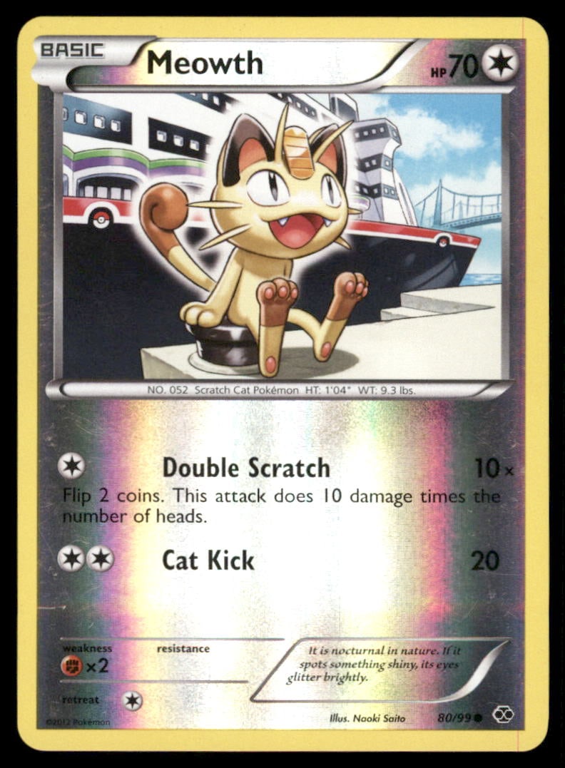 Meowth Next Destinies #80/99 Holo Pokemon Card (1 of 2)