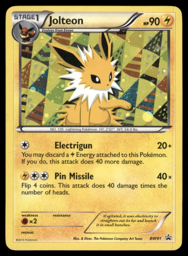 Jolteon Black and White Promos #BW91 Holo Pokemon Card: We offer combined shipping on multiple items. Buyers may also arrange their own shipping. LiveShipping is a separate and independent option for shipping that is NOT a part of the auction house or thei