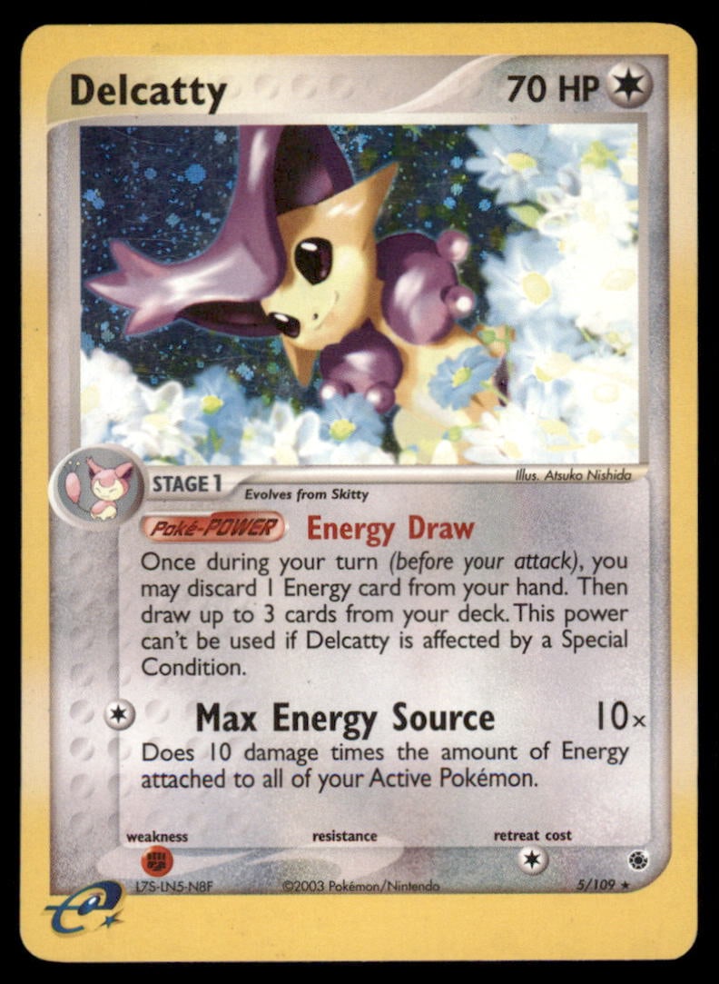 Delcatty Ruby and Sapphire #5/109 Holo Pokemon Card: We offer combined shipping on multiple items. Buyers may also arrange their own shipping. LiveShipping is a separate and independent option for shipping that is NOT a part of the auction house or thei