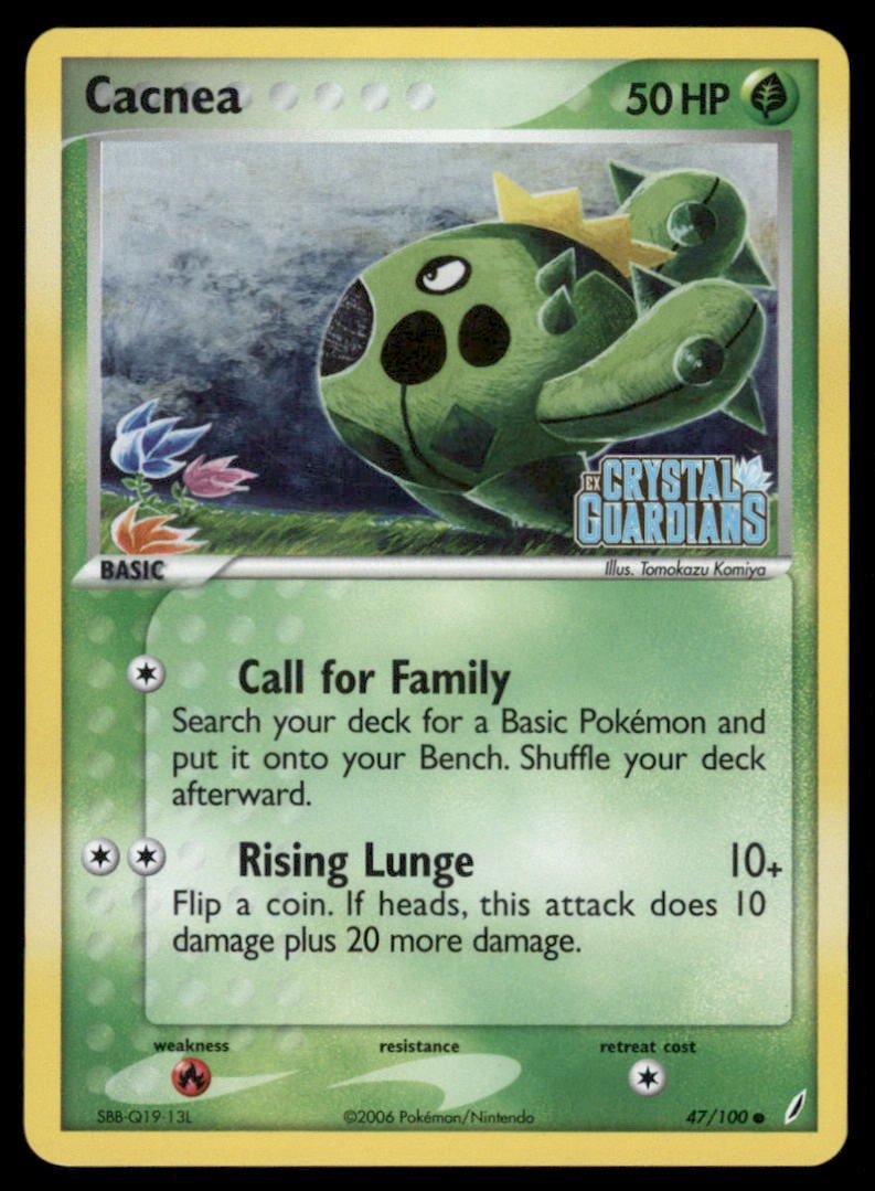 Cacnea Stamped Crystal Guardians #47/100 Holo Pokemon Card (1 of 2)