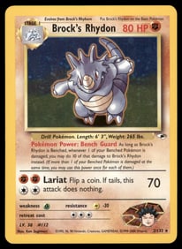 Brock's Rhydon Gym Heroes #002/132 Holo Pokemon Card