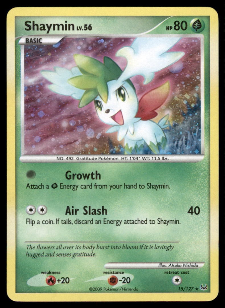 Shaymin (15) Platinum #15/127 Holo Pokemon Card: We offer combined shipping on multiple items. Buyers may also arrange their own shipping. LiveShipping is a separate and independent option for shipping that is NOT a part of the auction house or thei