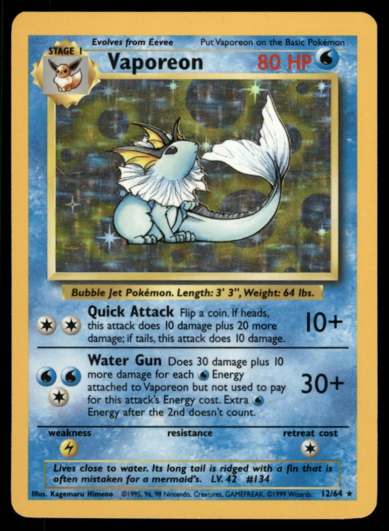 Vaporeon (12) Jungle #12/64 Holo Pokemon Card: We offer combined shipping on multiple items. Buyers may also arrange their own shipping. LiveShipping is a separate and independent option for shipping that is NOT a part of the auction house or thei