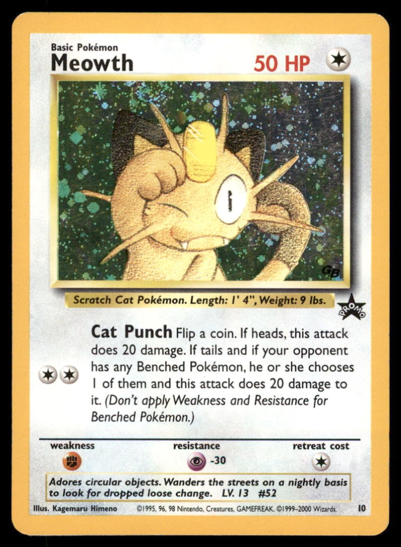 Meowth WoTC Promo #10/53 Holo Pokemon Card (1 of 2)