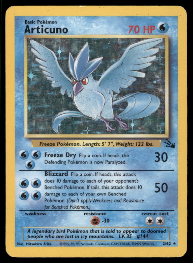 Articuno (2) Fossil #02/62 Holo Pokemon Card: We offer combined shipping on multiple items. Buyers may also arrange their own shipping. LiveShipping is a separate and independent option for shipping that is NOT a part of the auction house or thei