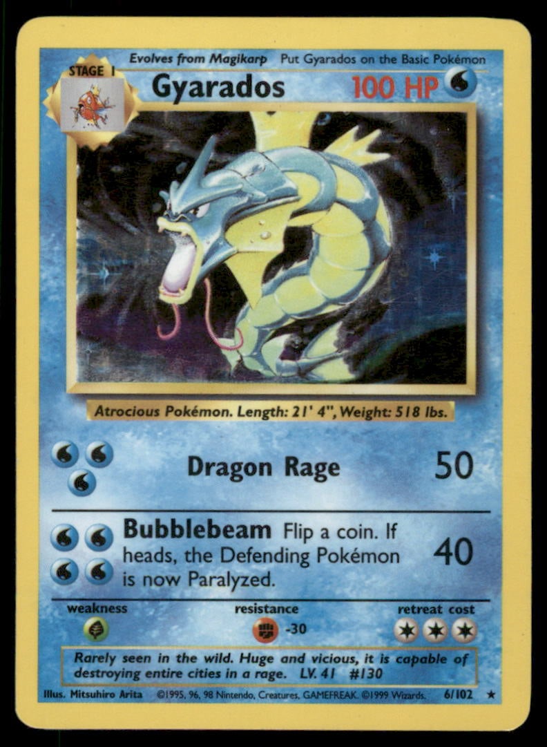 Gyarados Base Set #006/102 Holo Pokemon Card: We offer combined shipping on multiple items. Buyers may also arrange their own shipping. LiveShipping is a separate and independent option for shipping that is NOT a part of the auction house or thei