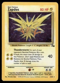 Zapdos (15) Fossil #15/62 Holo Pokemon Card