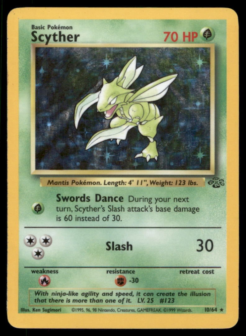 Scyther (10) Jungle #10/64 Holo Pokemon Card: We offer combined shipping on multiple items. Buyers may also arrange their own shipping. LiveShipping is a separate and independent option for shipping that is NOT a part of the auction house or thei