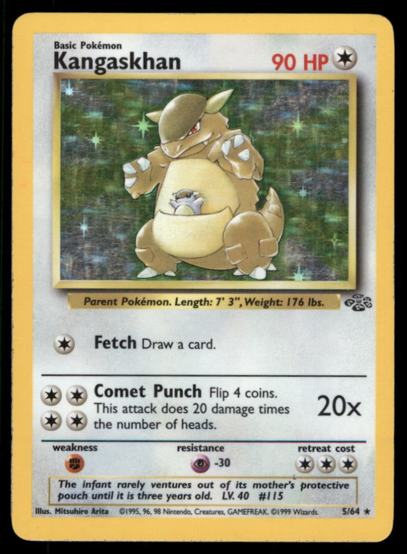 Kangaskhan (5) Jungle #05/64 Holo Pokemon Card: We offer combined shipping on multiple items. Buyers may also arrange their own shipping. LiveShipping is a separate and independent option for shipping that is NOT a part of the auction house or thei