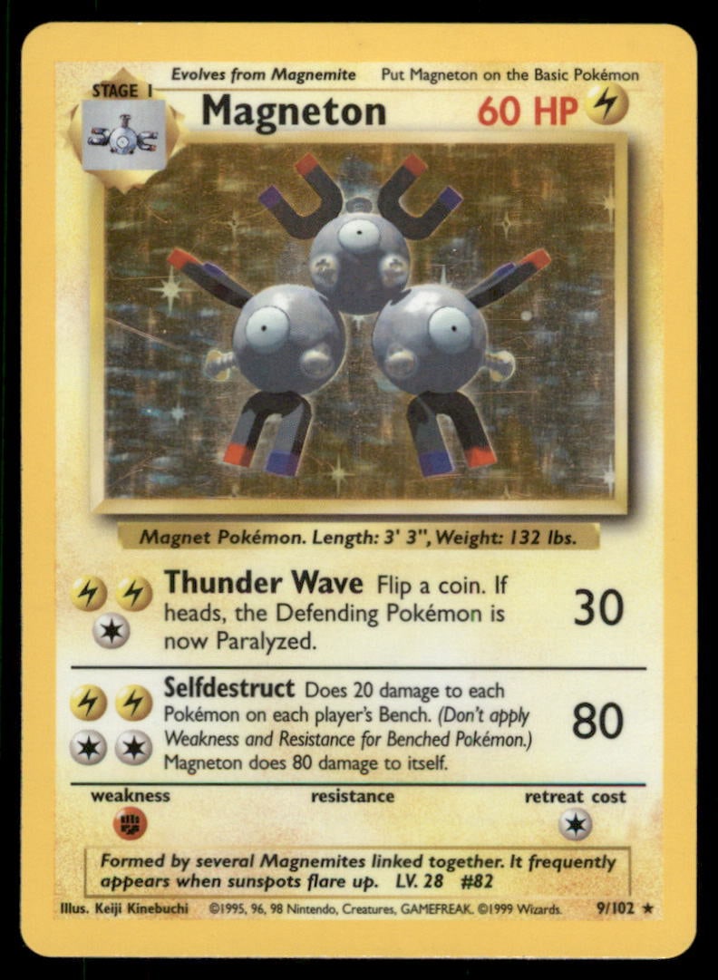 Magneton Base Set #009/102 Holo Pokemon Card (1 of 2)
