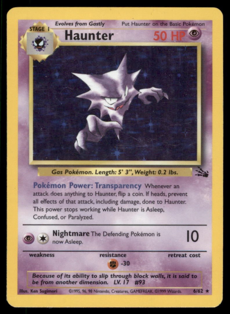 Haunter (6) Fossil #06/62 Holo Pokemon Card: We offer combined shipping on multiple items. Buyers may also arrange their own shipping. LiveShipping is a separate and independent option for shipping that is NOT a part of the auction house or thei