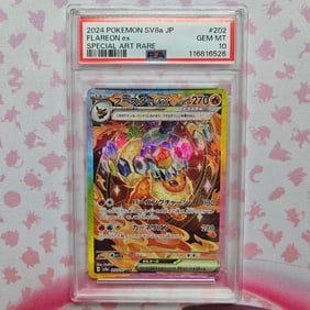 Flareon PSA 10 Graded Japanese Pokemon Card Terrastal Festival PSA 10 Flareon ex SAR 202/187 sv8a