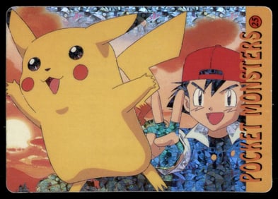 Ash & Pikachu Holo Prism Sticker Japanese Pokemon Card Pocket Monsters