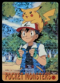 Ash & Pikachu Holo Prism Sticker Japanese Pokemon Card Pocket Monsters