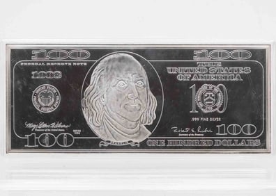 1998 One Hundred Dollar Bill 4oz Silver Bar