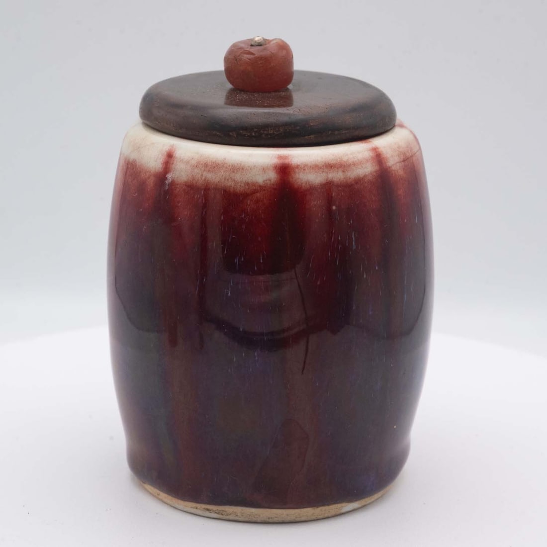Antique Chinese Qing Dynasty Sang De Boeuf Oxblood Glaze Porcelain Jar With Lid: Medium: Sang De Boeuf Oxblood Glaze Porcelain Size: 4x3x3 inches Age/Detail: Antique Chinese Qing Dynasty Condition: great overall, check photo for condition reference. Provenance: Collection from Est