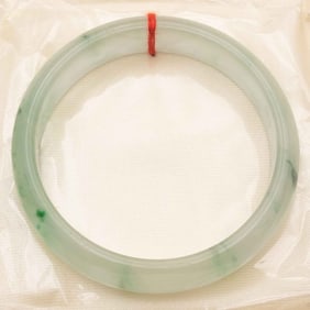 Chinese Translucent Green Jade Bangle