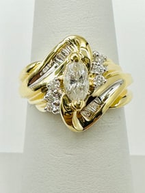 Natural Diamond Ring,14KT Yellow Gold # 2538