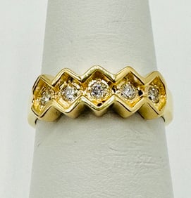 Natural Diamond Ring,14KT Yellow Gold # 2594