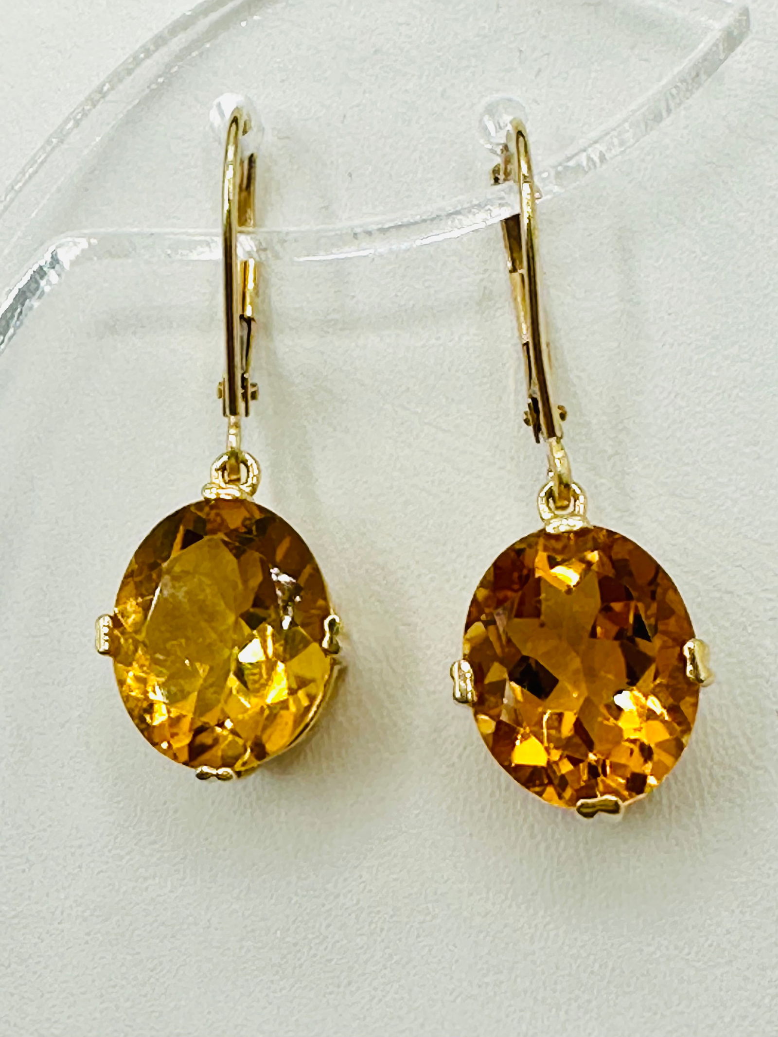 14KT Yellow Gold,Pair of Citrine Earrings # 2698 (1 of 4)