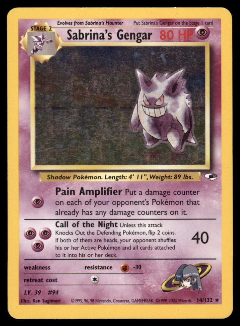 Sabrina's Gengar Gym Heroes #014/132 Holo Pokemon Card (1 of 2)