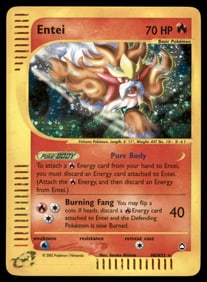 Entei (H8) Aquapolis #H08/H32 Holo Pokemon Card