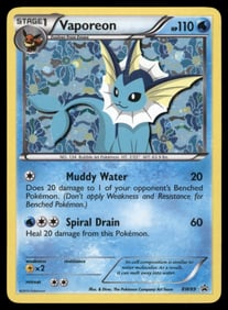 Vaporeon Black and White Promos #BW89 Holo Pokemon Card