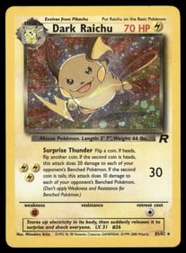 Dark Raichu Team Rocket #83/82 Holo Pokemon Card