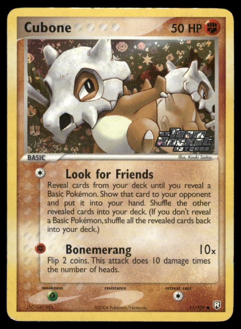 Cubone Stamped Team Rocket Returns #51/109 Holo Pokemon Card: We offer combined shipping on multiple items. Buyers may also arrange their own shipping. LiveShipping is a separate and independent option for shipping that is NOT a part of the auction house or thei