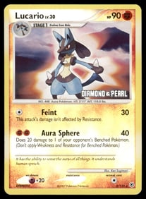 Lucario Stamped Diamond and Pearl #6/130 Holo Pokemon Card