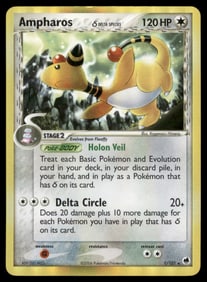 Ampharos (Delta Species) Dragon Frontiers #1/101 Holo Pokemon Card