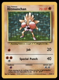 Hitmonchan Base Set #007/102 Holo Pokemon Card