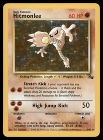 Hitmonlee (7) Fossil #07/62 Holo Pokemon Card
