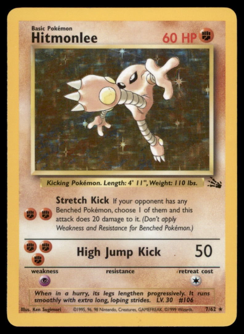 Hitmonlee (7) Fossil #07/62 Holo Pokemon Card: We offer combined shipping on multiple items. Buyers may also arrange their own shipping. LiveShipping is a separate and independent option for shipping that is NOT a part of the auction house or thei