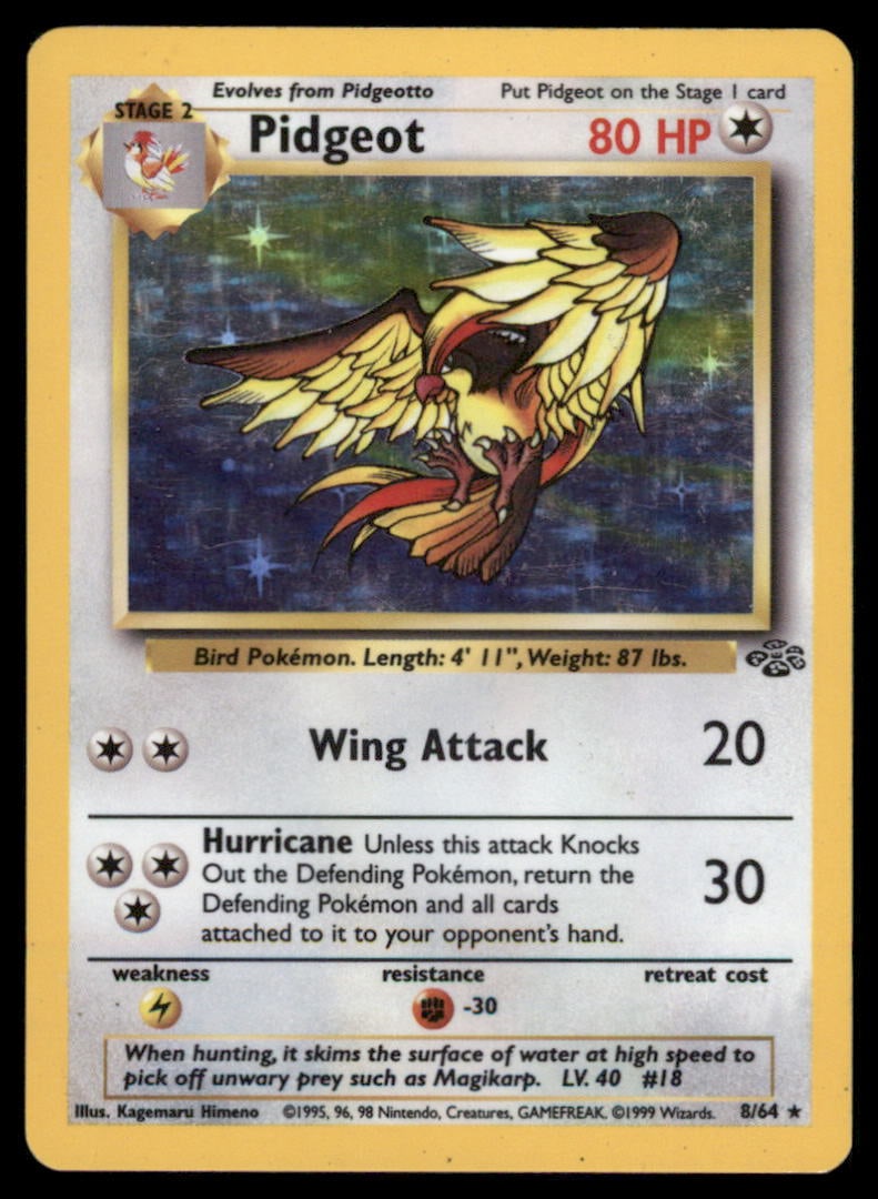 Pidgeot (8) Jungle #08/64 Holo Pokemon Card: We offer combined shipping on multiple items. Buyers may also arrange their own shipping. LiveShipping is a separate and independent option for shipping that is NOT a part of the auction house or thei